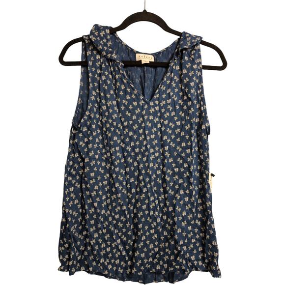 NWT Velvet By Graham & Spencer Blue Spruce Floral Catrina Top Size XS - Picture 1 of 8